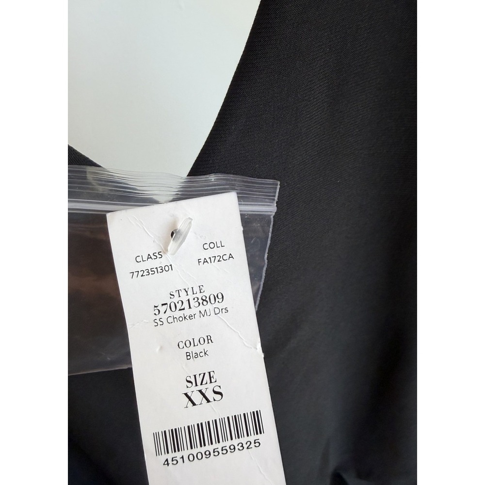 White House Black Market Black Cutout Choker Sheath Dress Sz XXS Date Night NWT - Picture 4 of 7